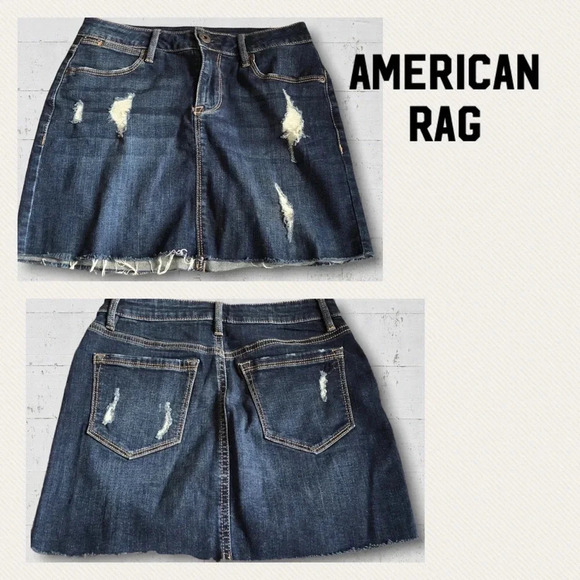 American Rag Dresses & Skirts - American Rag Distressed Denim Mini Skirt